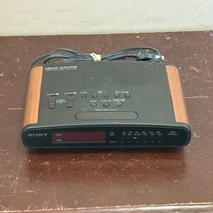 Sony Dream Machine ICF-C420 Wood Grain Radio Alarm Clock Tested Works Vintage